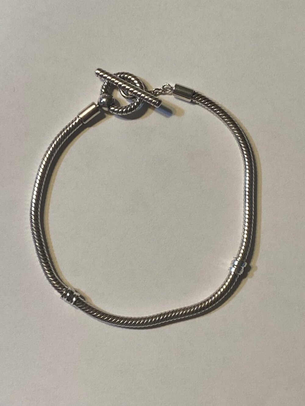 Pandora T-Bar Snake Chain Bracelet Sterling Silver 925 ALE